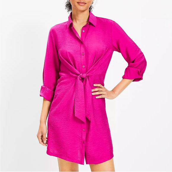 LOFT Pink Faux Wrap Dress- size 4 - Picture 1 of 5